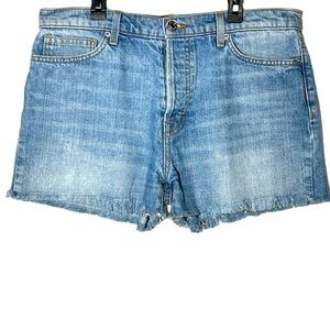 Women’s DTLA Down Town Los Angeles Denim Button Fly Frayed Shorts‎ NWOT Made USA